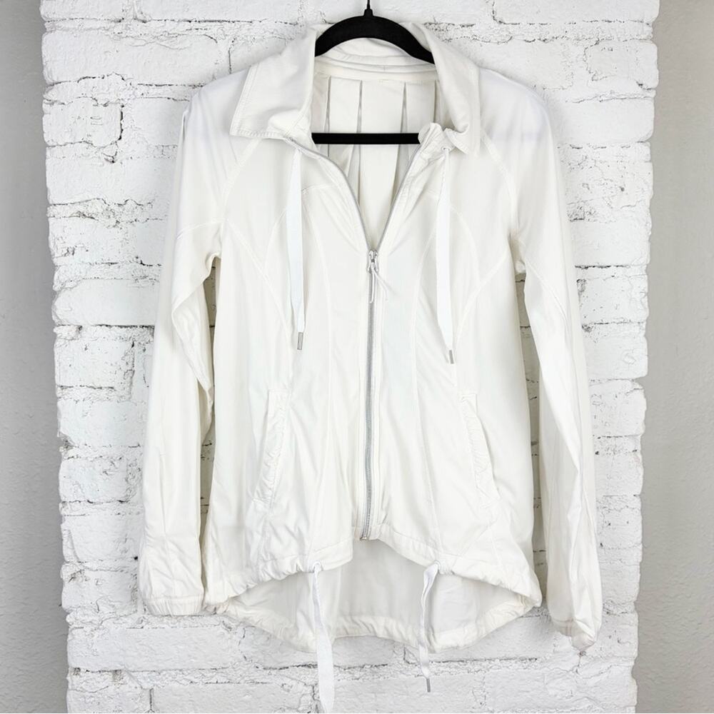Lululemon White Transition Windbreaker Zip Front Jacket 6